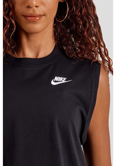 Nike Sportswear Club Women's Sleeveless Cropped Top Kadın Crop Kolsuz Tişört Siyah