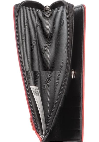 Cengiz Pakel Unisex Hakiki Deri Fermuarlı Kartlık 2512ds - Siyah/kırmızı 2512ds-siyah-kırmızı