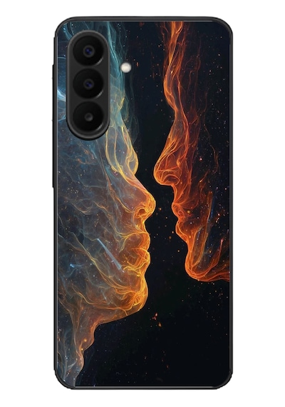 Samsung Galaxy A27 Uyumlu Kavuşan Çizgiler Baskılı Silikon Kılıf Renkli