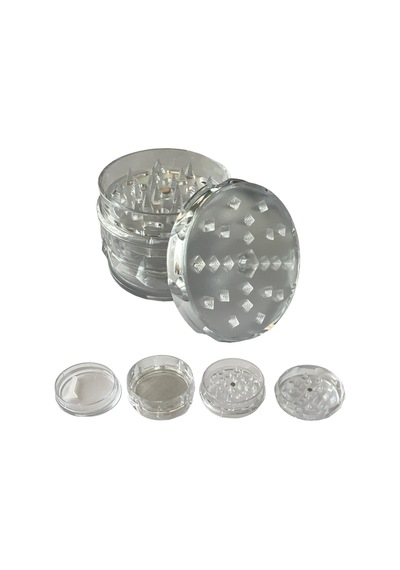 Efotech Grınder Parçalayıcı Plastik Baharat Öğütücü Herb Spice 4 Katmanlı 60mm-seffaf Diğer