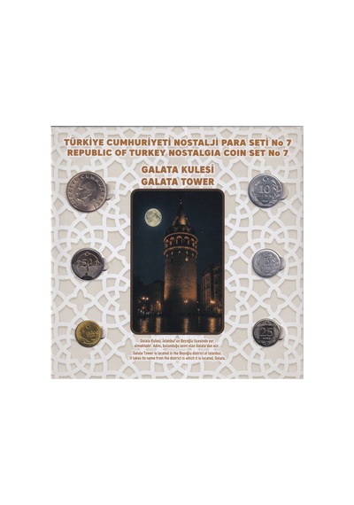 Türkiye Cumhuriyeti Nostalji Para Seti No 7 Galata Kulesi Temalı Koleksiyon Para Seti