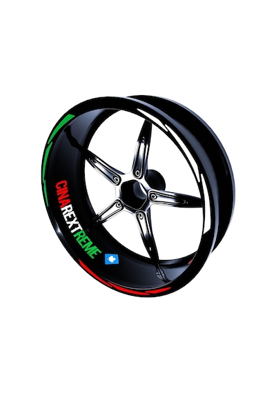 Italy Design Yeşil Beyaz Kırmızı İtalyan Jant Şeridi Sticker Çınar Extreme