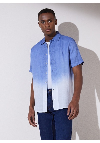 Brooks Brothers Comfort Fit Apaş Yaka Mavi - Beyaz Erkek Gömlek Bbsp23msh022