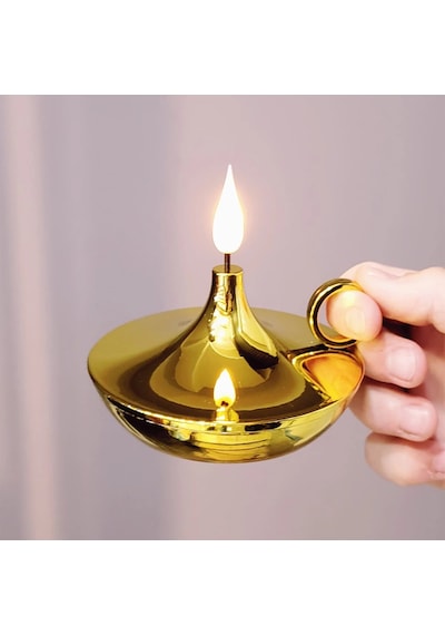 Dekoratif Gold Pilli Mum Lamba Altın