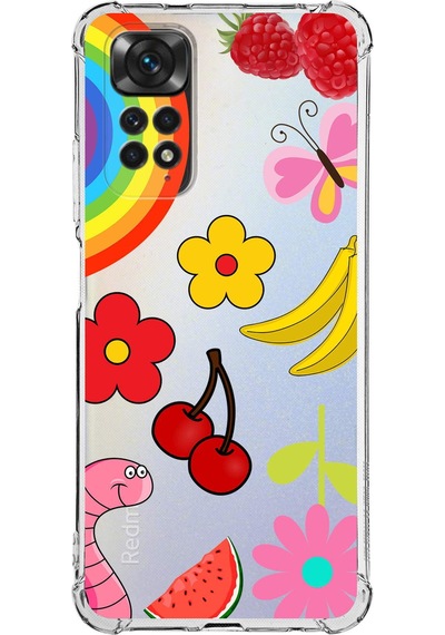 Prinrify Xiaomi Redmi Note 11 Pro Uyumlu Water Color 5 Baskılı Şeffaf Köşe Korumalı Antişok Kılıf