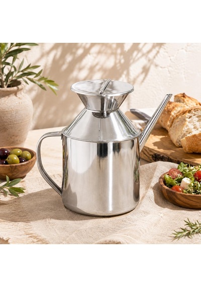 Lexroo 1000 Ml 304 Paslanmaz Çelik Yağdanlık, İnce Uçlu Kulplu Yağ Şişesi Çok Renkli