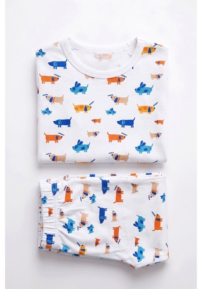 Öts Erkek Çocuk Pamuklu Pijama Takımı Kısa Kol Uzun Alt Desenli Gece Konforu 374002 Renkli-2 Öts Erkek Çocuk Pamuklu Pijama Takımı Kısa Kol Uzun Alt Desenli Gece Konforu 374002 Renkli-2
