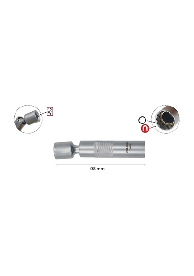 Afıx 3/8 On İki Köşe Mafsallı Buji Lokma Anahtarı 14 Mm