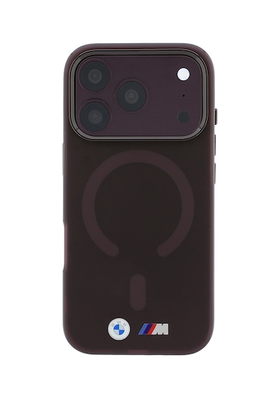 Apple iPhone Uyumlu 18 Pro Max Kılıf Bmw Lisanslı M-safeli Metal Buton Tasarımlı Buzlu Iml Baskılı Kapak Bordo