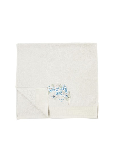 Mimosa Çiçekli%60 Pamuk%40 Viskoz Hamam Seti, Taş-nil Mavisi, 2 Adet 70x150 Cm, 2 Adet 50x90 Cm Çok Renkli