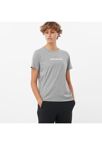 Salomon Logo Kadın Tişört C-sal221750b30g01 Gri