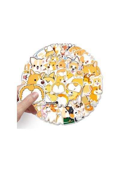 50 Adet Tekrarsız Köpekler Kalite Pvc Modern Sticker 01