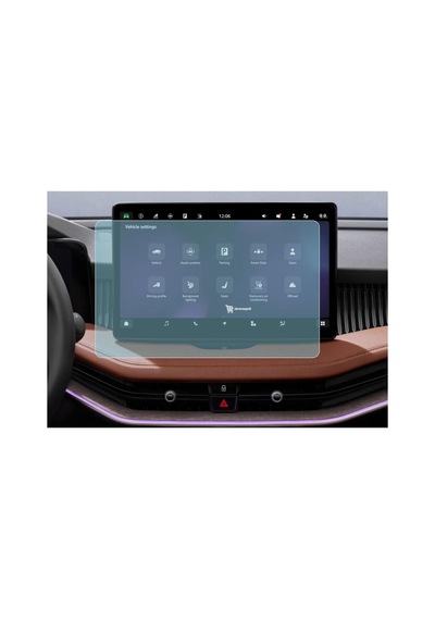 Skoda Kodiaq Uyumlu 10 İnç Araç Ekran Koruyucu Multimedya Nano 9h Kırılmaz Şeffaf