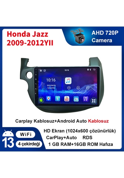 1gb Ram 16gb Rom Honda Jazz 2009-2012yıl Android Carplay Multimed