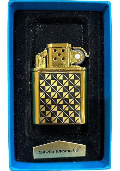 Sarı Siyah İşlemeli Gazlı Metal Çakmak 109462