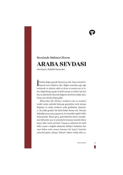 Araba Sevdası - Recaizade Mahmut Ekrem - Turkuvaz