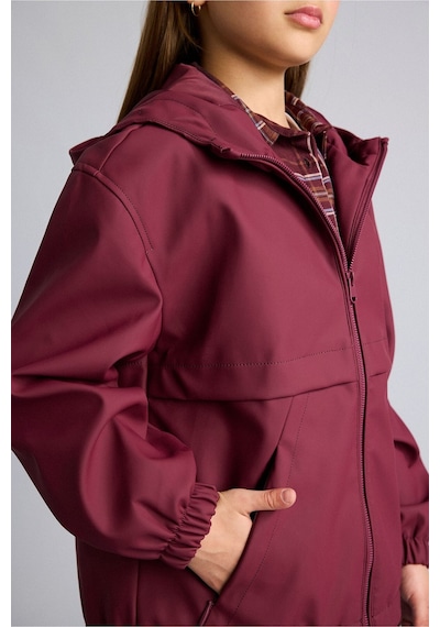 Defacto Kapüşonlu Yağmurluk Kız Çocuk H1659a826aubr306 Bordo-br306