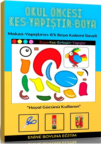 Okul Öncesi Kes Yapıştır (Boyamalı Kes Yapıştır)