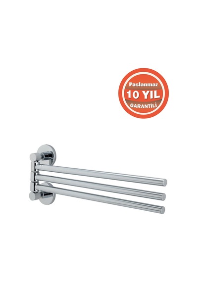 Çelik Banyo Paslanmaz Pirinç Flora 3 Lü Havluluk Krom