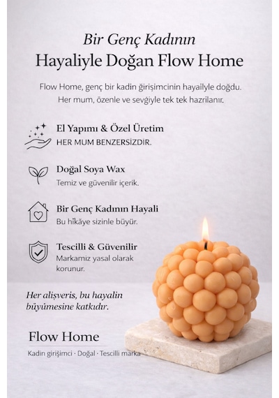 Dekoratif Lüks Soya Mum, El Yapımı Doğal Mum, Uzun Yanma Süreli Ev Hediyesi, Ev Süsü Turuncu 270 G Turuncu