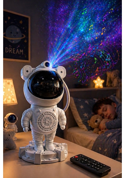 Glr Mxs-003 Uzay Astronot Gökyüzü Lazer Projeksiyon Ve Bluetooth Hoparlör Gece Lambası