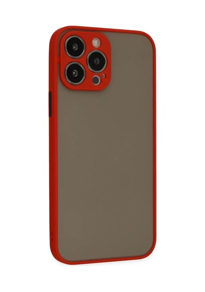 Newface Apple Uyumlu İphone 13 Pro Max Kılıf Montreal Silikon Kapak - Kırmızı