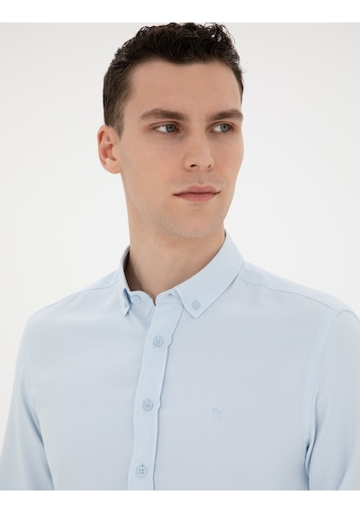 Pierre Cardin Erkek Açık Mavi Gömlek Desenli 50289396-vr003 Açık Mavi