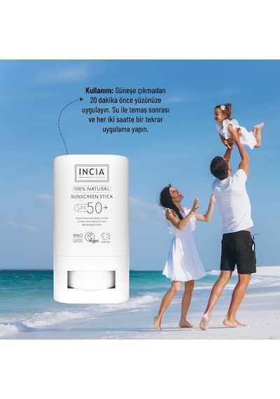 Incıa Doğal Mineral Filtreli Stick Güneş Koruyucu SPF50+ 15 G