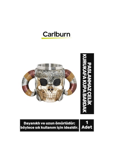 Özel Tasarım Dekoratif Şık Hediyelik Sevgili Arkadaş Paslanmaz Çelik Kurukafa Kupa Bardak 12 18 Cm Çok Renkli