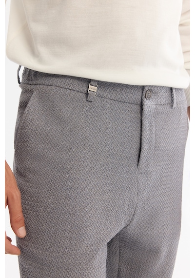 Avva Erkek Gri Yandan Cepli Dokulu Bi-stretch Slim Fit Pantolon A42y3211