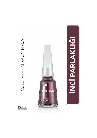 Flormar Sedefli Parlak Oje (MOR) - Pearly Nail Enamel - Pl418 Chrome Purple - 8682536035576