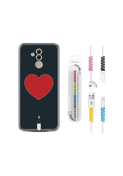 Huawei Mate 20 Lite Kılıf Kablo Koruyuculu Charge Heart 1422