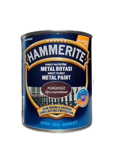 Marshall Hammerite Çekiçlenmiş Metal Boyası 0,75 Lt Pürüzsüz Koyu Kahverengi