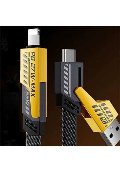 Buffer 4in1 65w Hızlı Şarj Kablosu Type-c To Usb-a + Type-c To Lightning, 27w Pd Destekli Çoklu Şarj Kablo