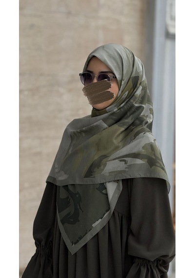 Qalortex Scarf Pamuklu Soft Erva Desen Eşarp-çağla Çağla