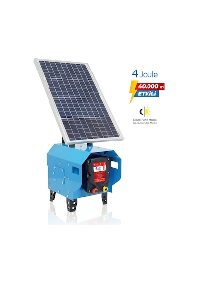 Puhu Compact Güneş Enerjili Elektrikli Çit Cihazı 40 W 4 Joule 40.000 M