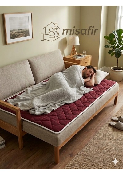 Zish Tekstil Flexı 5 Cm 140x200 Katlanır Kamp Yatağı Karavan, Misafir Ve Anne Yanı Yatağı Bordo