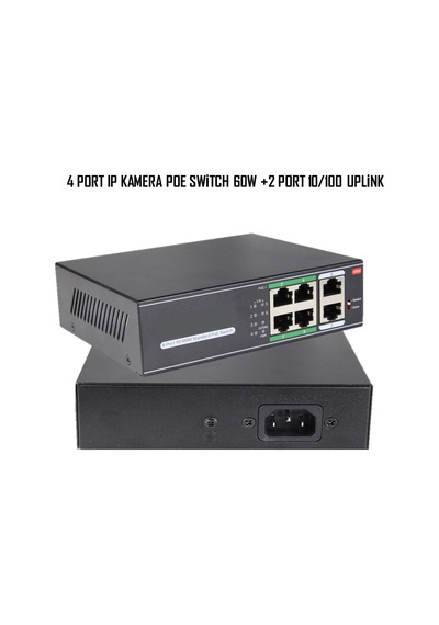 4 Port Poe Switch 2 Port Uplink 10/100 İp Kamera Poe Switch