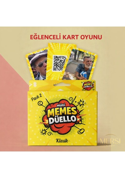 Mini Memes Düello Klasik Deste 2 Kart Oyunu Eğlenceli Party Oyunu
