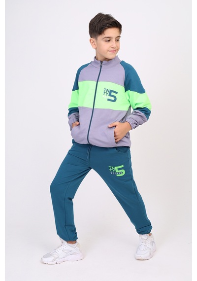 Toontoy Erkek Çocuk Tnty 5 Baskılı Eşofman Takım Koyu Gri
