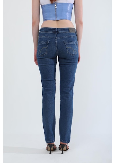 Kadın Slim Fit Likralı Lacivert Jean Pantolon Lacivert