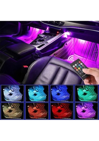 Araç Içi Aydınlatma Kumandalı Müziğe Duyarlı Led Ayak Altı Led 9 (523349647)