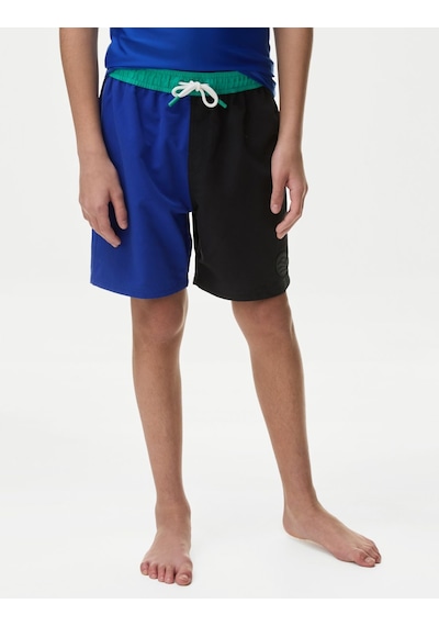 Marks & Spencer Renk Bloklu Deniz Şortu (6-16 Yaş) T87007297W Mavi