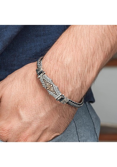 Yeni Tasarım 925 Ayar Gümüş Erkek Bileklik Gümüş