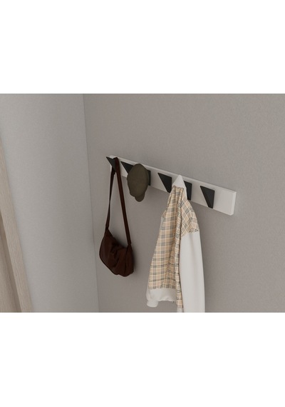 Hepsi3boyutlu Modern Duvar & Kapı Kanca Askılık - 6 Adet Siyah Kanca Askılık - Model No : 5 Siyah