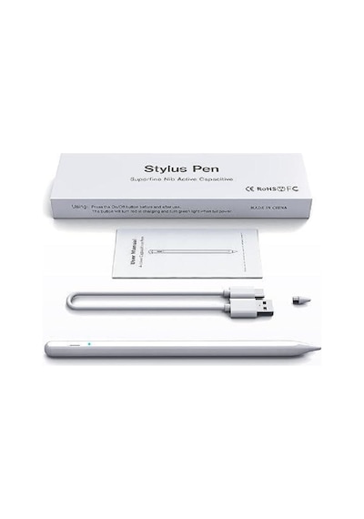 Asia Üniversal Stylus Pen Dokunmatik Kalem Apple Uyumlu iOS +androıd Kalem Beyaz