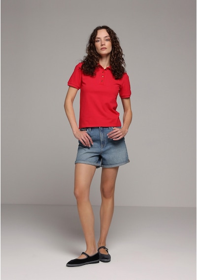 Colin's Colins Slim Fit Polo Yaka Düz Kadın Kirmizi Kısa Kol Tişört Cl1080870 Q1.v2 Red Kırmızı Colin's Colins Slim Fit Polo Yaka Düz Kadın Kirmizi Kısa Kol Tişört Cl1080870 Q1.v2 Red Kırmızı