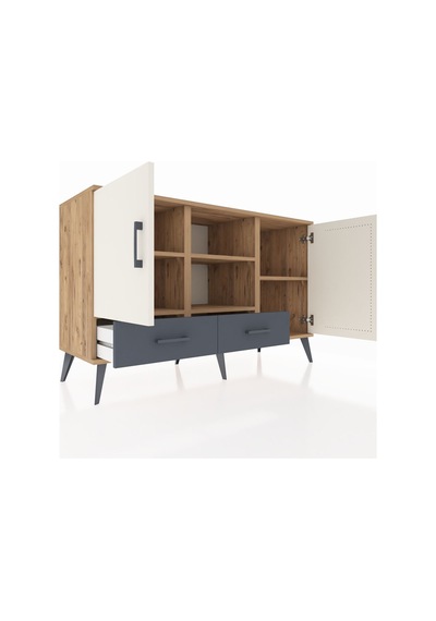 Hyperion Konsol 5 Raflı 2 Çekmeceli 3 Kapaklı 132x44x83 Çam-aytaşı/antrasit Aytaşı/antrasit Hyperion Konsol 5 Raflı 2 Çekmeceli 3 Kapaklı 132x44x83 Çam-aytaşı/antrasit Aytaşı/antrasit