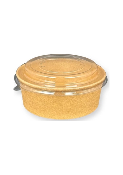 Kraft Karton Salata Kasesi Kapaklı 500cc 50 Adet Beyaz