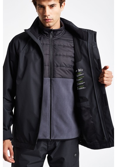 Lescon Erkek Outdoor Su Geçirmez 3in1 Kaban 25k-1054 Siyah